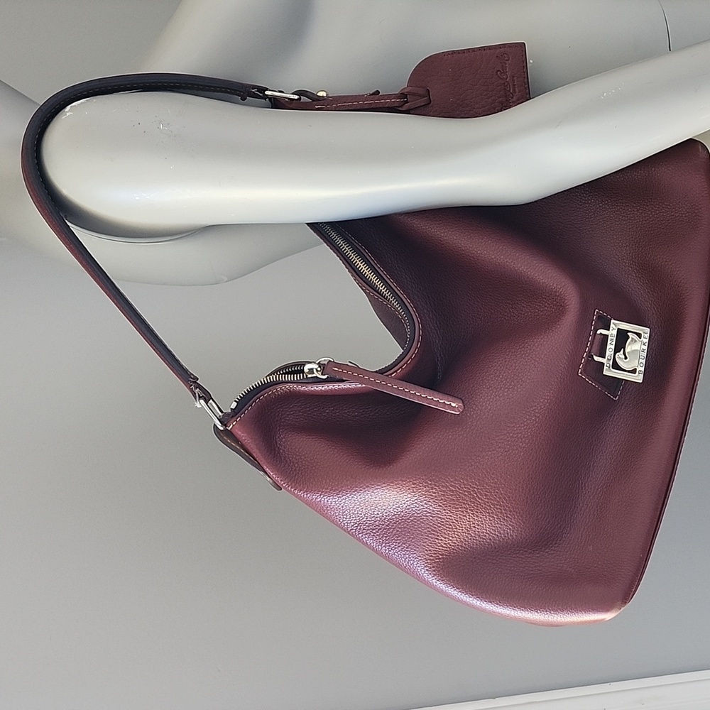 Dooney & Bourke East/West Pebble Grain Shoulder Bag Burgandy